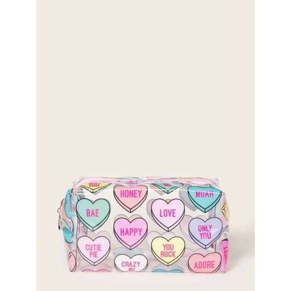 SHEIN Other - Candy Hearts Transparent Makeup Bag